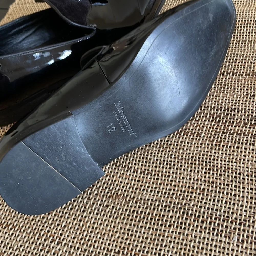 MORETTI Gold Label Black Patent Leather Loafers Size 12 - Picture 11 of 11